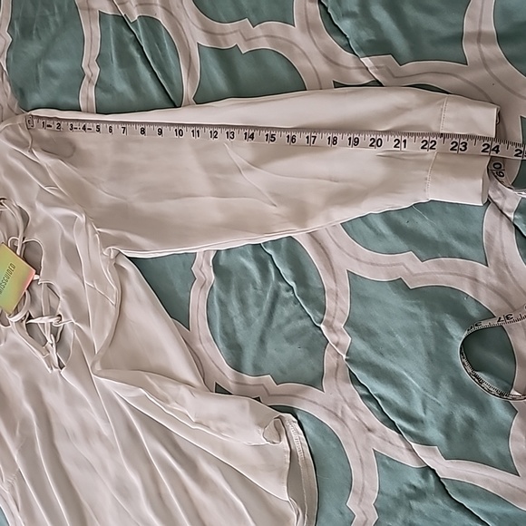 Missguided Scallop Lace up long sleeve Blouse Sz 8 - Picture 11 of 12